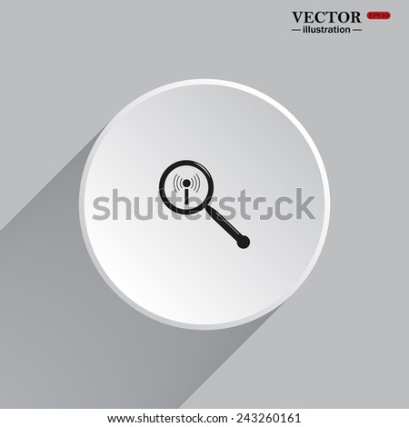 White circle with a shadow. Search wi-fi network , vector illustration, EPS 10