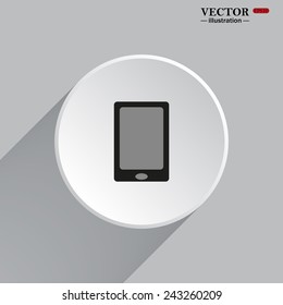 White circle with a shadow. Smartphone