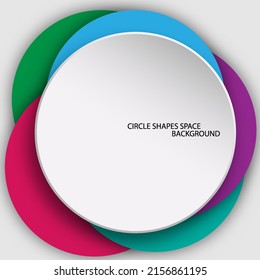 White circle shapes paper background. illustration vector design papercut, geometric round, presentation creative wallpaper brochure.