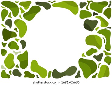 White circle surrounded by green leaves
