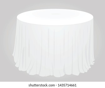 White circle tablecloth. vector illustration