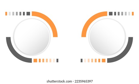 white circle technology background abstract. technology with line digital color grey, orange, dot, hi-tech, vector. circle technological for web banner, background, wallpaper, structure, object. 