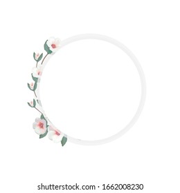 Los cuadros blancos vintage con flores florecen. Imagen vectorial
