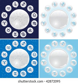 white circle zodiac with zodiac signs