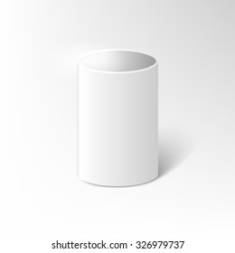 White Circled Box Cylinder Realistic Shadow Stock Vector (royalty Free 