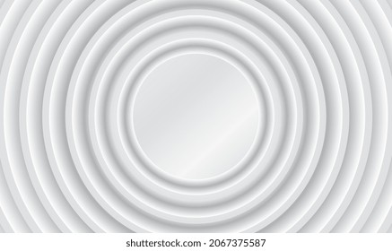 White circles abstract background. Rings. White geometric background concept. Pattern for web template background, brochure cover or app. Material style. Abstract creative texture for business. Vector