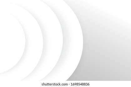 White circles abstract background. Simple and clean. 3D vector