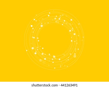white circles with dots on yellow background