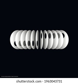 Círculos blancos sobre fondo blanco. Ilustración de banner vector creativo. Resumen del contexto moderno