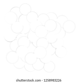 White circles on a white background with shadows