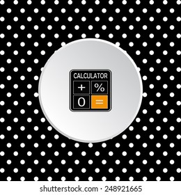 The white circles on a black background. calculator, vector illustration, EPS 10