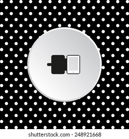 The white circles on a black background. Case for phone , vector illustration, EPS 10