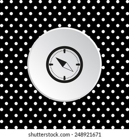 The white circles on a black background. Compass , vector illustration, EPS 10
