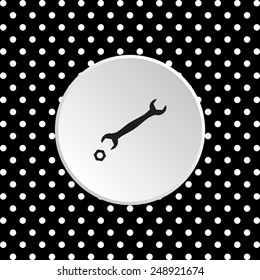 The white circles on a black background. black wrench , vector illustration, EPS 10