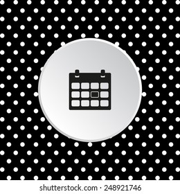 The white circles on a black background. Calendar, vector illustration, EPS 10