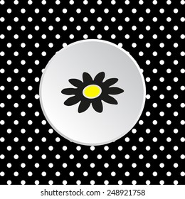 The white circles on a black background. daisy,vector illustration, EPS 10