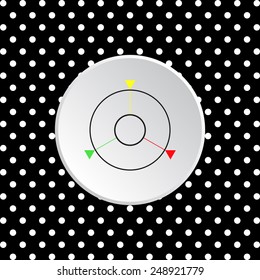 The white circles on a black background. GPS navigation,  vector illustration, EPS 10