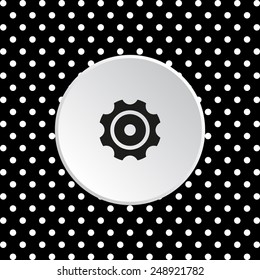 The white circles on a black background. Cog Settings , vector illustration, EPS 10