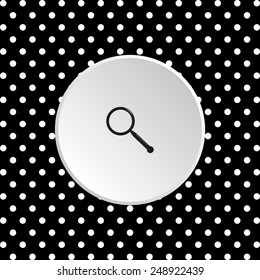 The white circles on a black background. Magnifying glass. Search , vector illustration, EPS 10