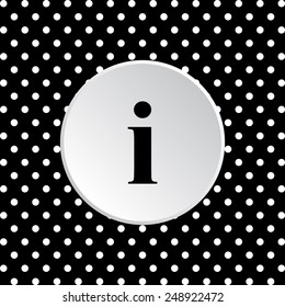The white circles on a black background. icon of info,   vector illustration, EPS 10