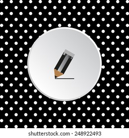 The white circles on a black background. pencil, vector, EPS 10