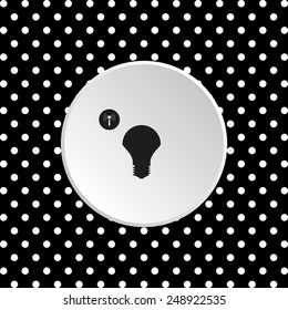 The white circles on a black background. LED lamp controlled via wi-fi network, vector illustration, EPS 10