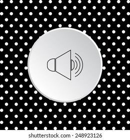 The white circles on a black background. Sound on, vector illustration, EPS 10