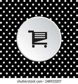 The white circles on a black background. Shoping basket , vector illustration, EPS 10