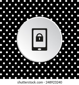 The white circles on a black background. the phone is locked, vector illustration, EPS 10