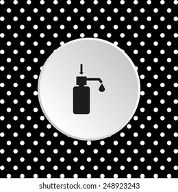 The white circles on a black background. Shower Gel, Liquid Soap, Lotion, Cream, Shampoo, Bath Foam. , vector illustration, EPS 10