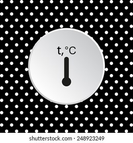 The white circles on a black background. Thermometer , vector illustration, EPS 10
