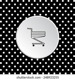 The white circles on a black background. Shoping basket , vector illustration, EPS 10
