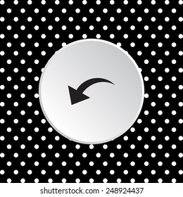 The white circles on a black background. arrow indicates the direction, vector illustration, EPS 10