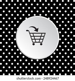 The white circles on a black background. put in shopping cart , vector illustration, EPS 10