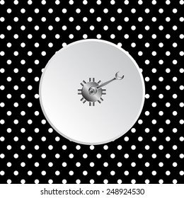 The white circles on a black background. Cog Settings , vector illustration, EPS 10