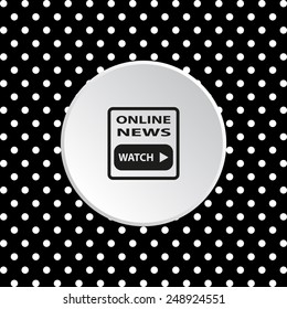 The white circles on a black background. of online news, vector illustration, EPS 10 