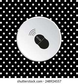 The white circles on a black background. Wireless mouse, vector illustration, EPS 10