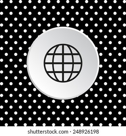 The white circles on a black background. Globe,  vector illustration, EPS 10