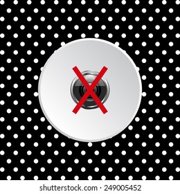 The white circles on a black background. photo video banned camera crossed out with a red cross, vector, EPS 10