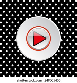 The white circles on a black background. play, vector, EPS 10