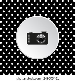The white circles on a black background. photo camera, vector illustration, EPS 10