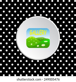 The white circles on a black background. Gallery,  vector illustration, EPS 10