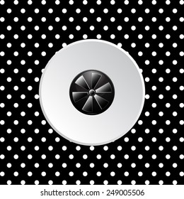 The white circles on a black background. fan, vector illustration, EPS 10 