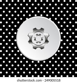 The white circles on a black background. Cog Settings , vector illustration, EPS 10