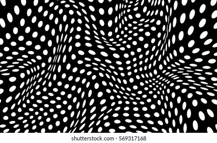 white circles on black background