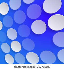 White circles on blue background - vector illustration