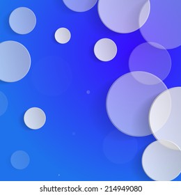 White circles on blue background - vector illustration