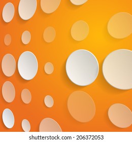 White circles on orange background - vector illustration