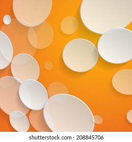 White circles on orange background - vector illustration