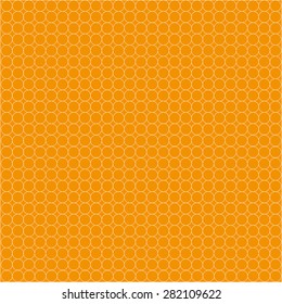 White circles on orange background